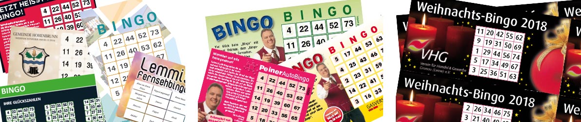 Bingokarten Nach Ihren Wunschen Gedruckt Bingokarten Von Diprint